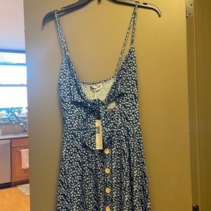 Spaghetti-strapped ruched back Ecowish summer dress.